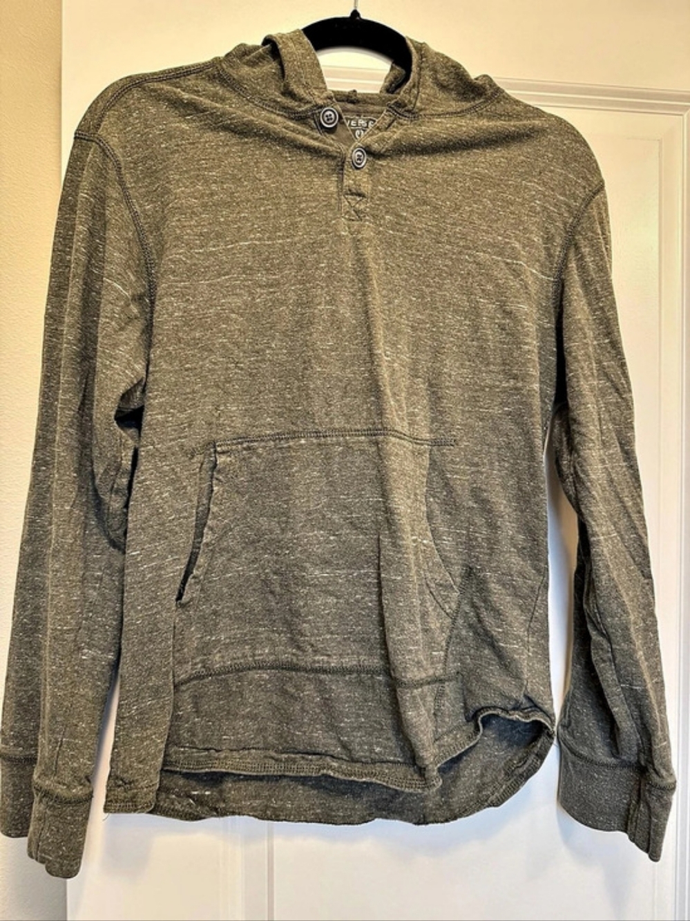 Converse One Star Henley Hoodie Men's Green Pullover